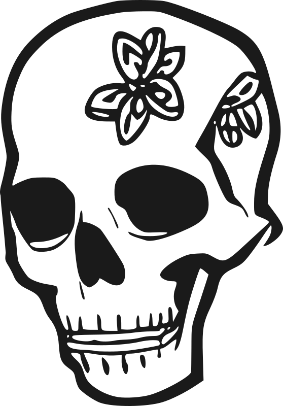 Skull with flowers