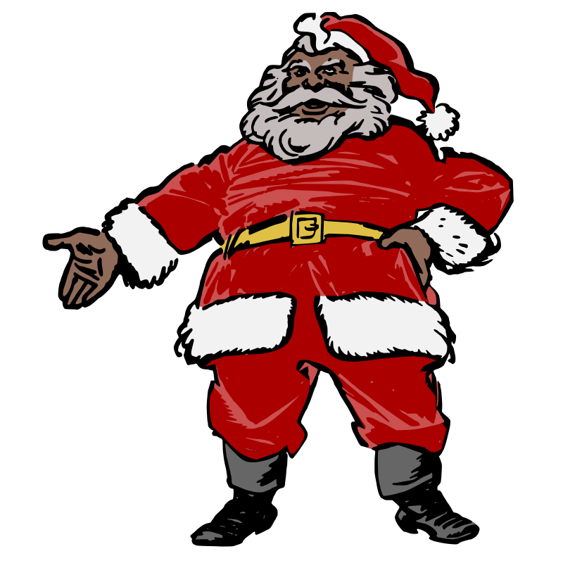 black santa cartoon