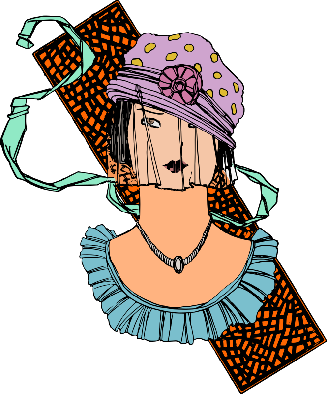 Lady In A Veil Colour Remix Openclipart 