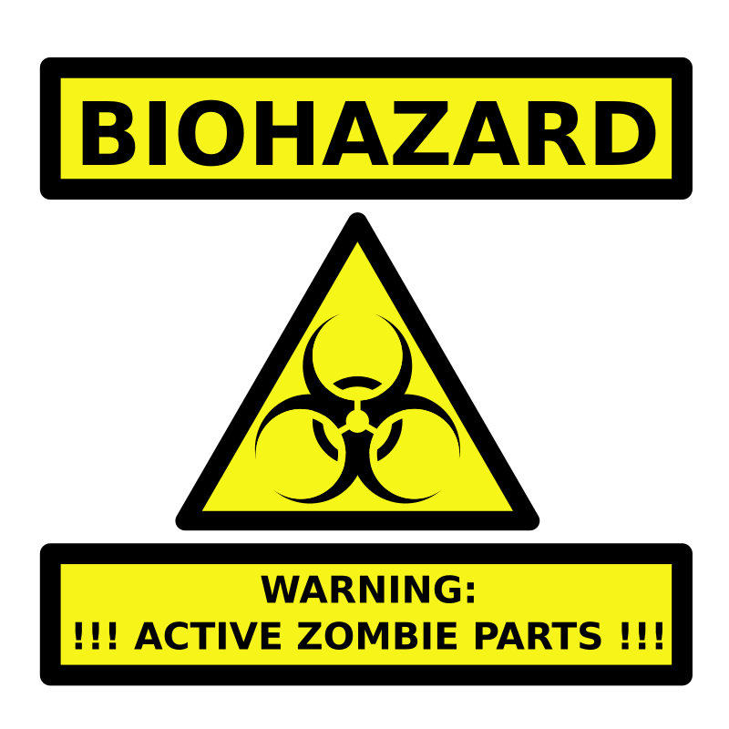 Zombie Parts Warning Label