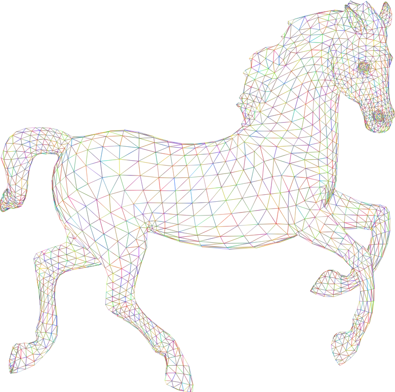 Horse Low Poly 3D Wireframe Polyprismatic