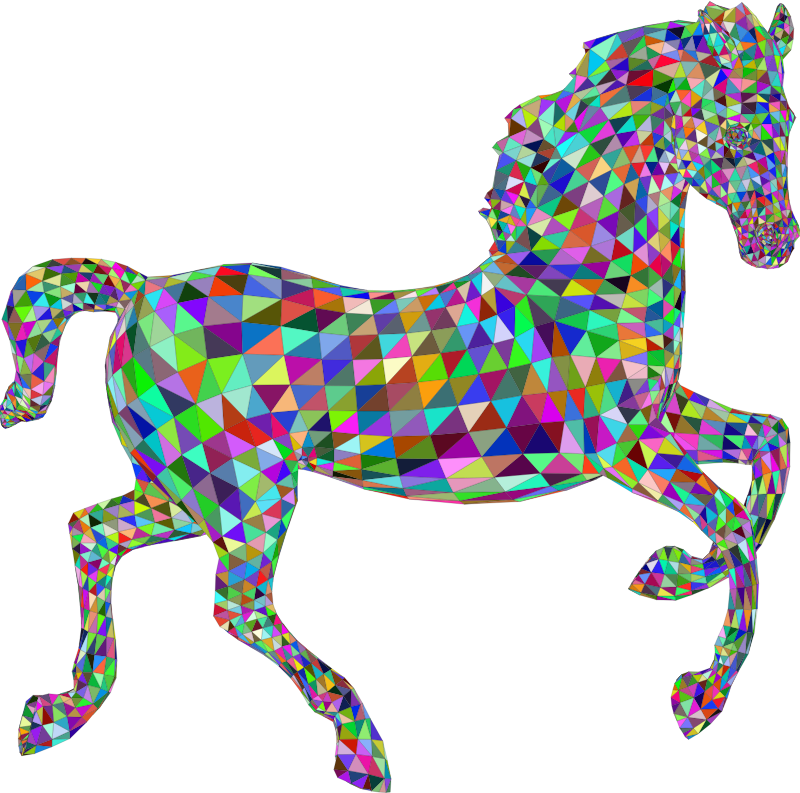 Horse Low Poly 3D Colorful