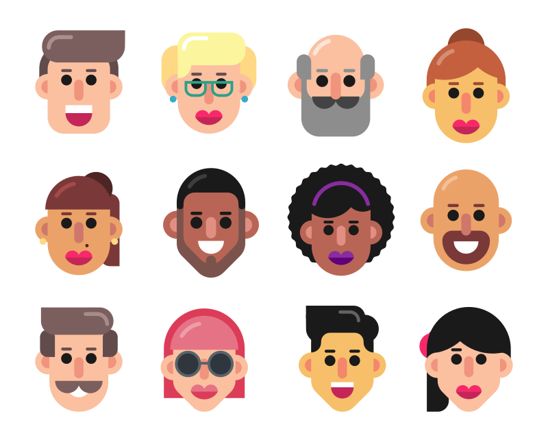 12 Flat Vector Avatars