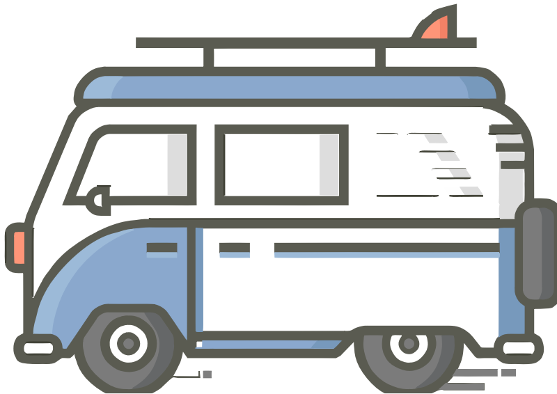 Animated retro van