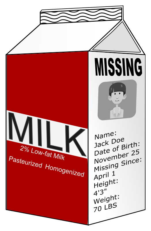 milk carton missing children