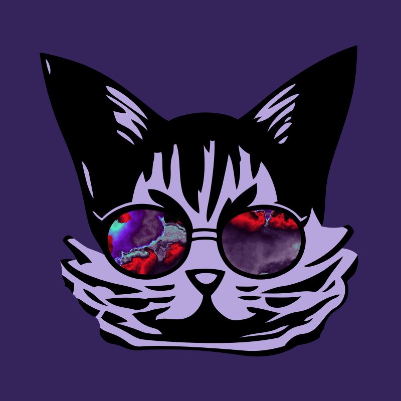 cat with glasses (animated)