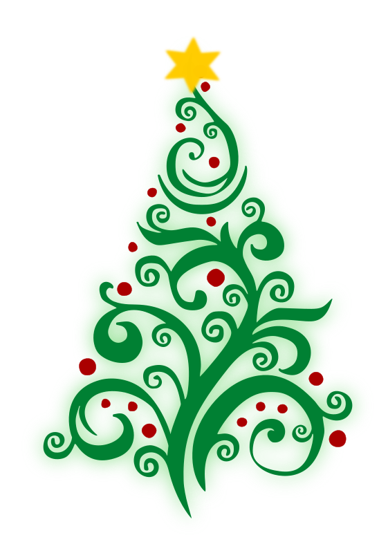 Swirly Christmas Tree - Colour Remix - Openclipart