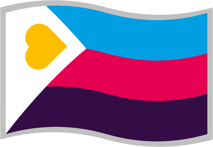 Tricolor polyamory pride flag