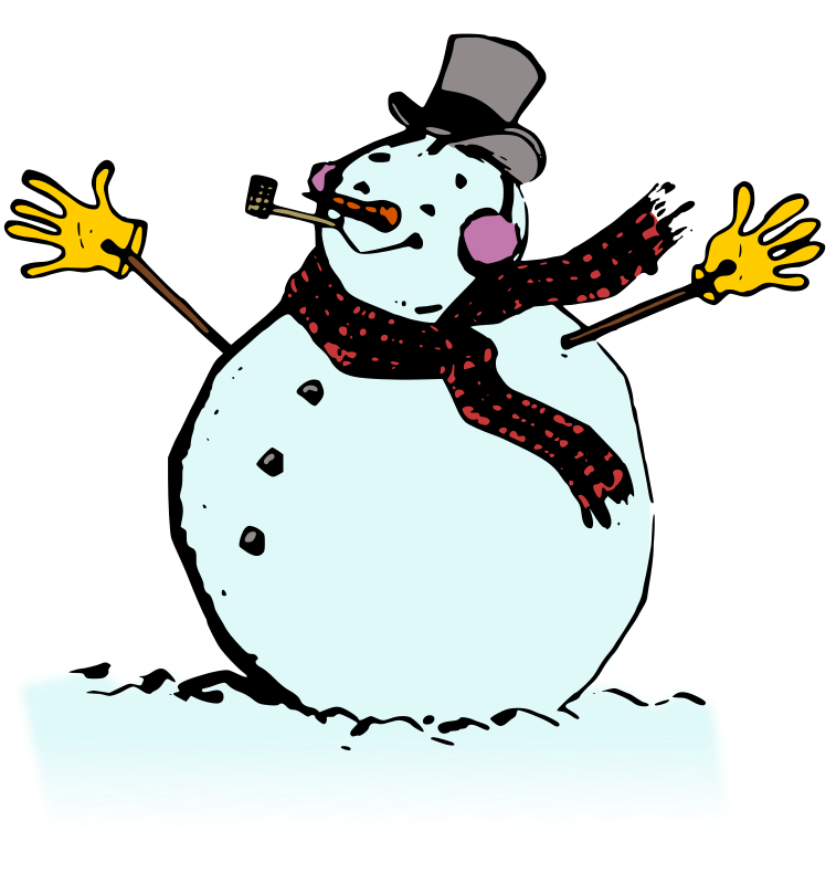 Vintage Two Ball Snowman - Openclipart