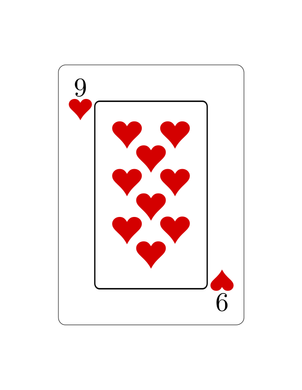 Nueve de corazones (Vectorizado)