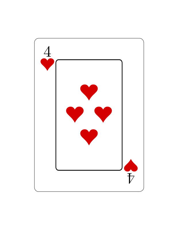 Cuatro de corazones (Vectorizado)