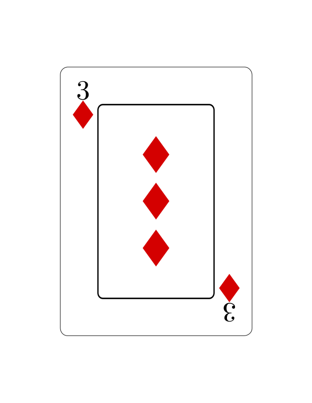 Tres de diamantes (Vectorizado)