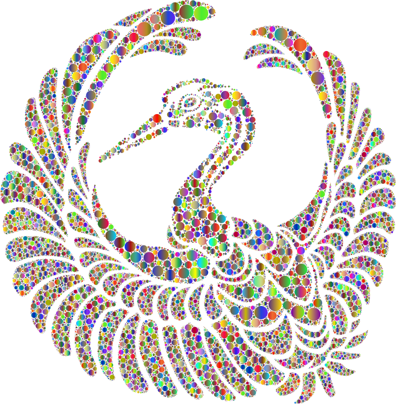 Vintage Bird Design Circles Polyprismatic