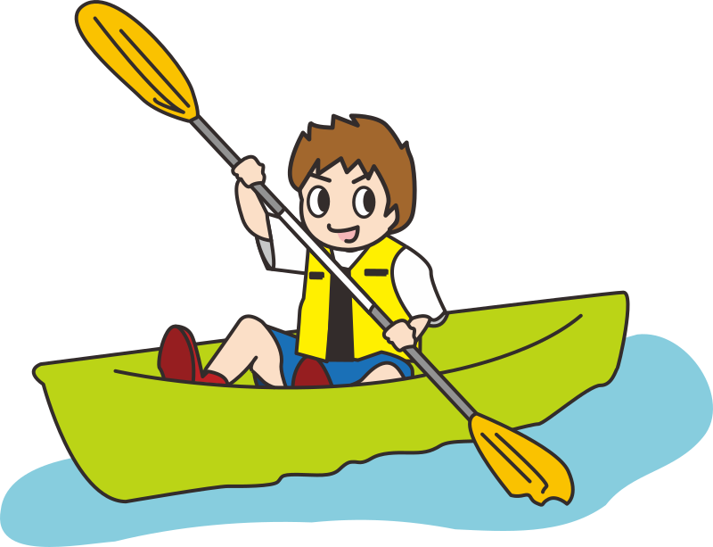 Boy in a Kayak - Openclipart