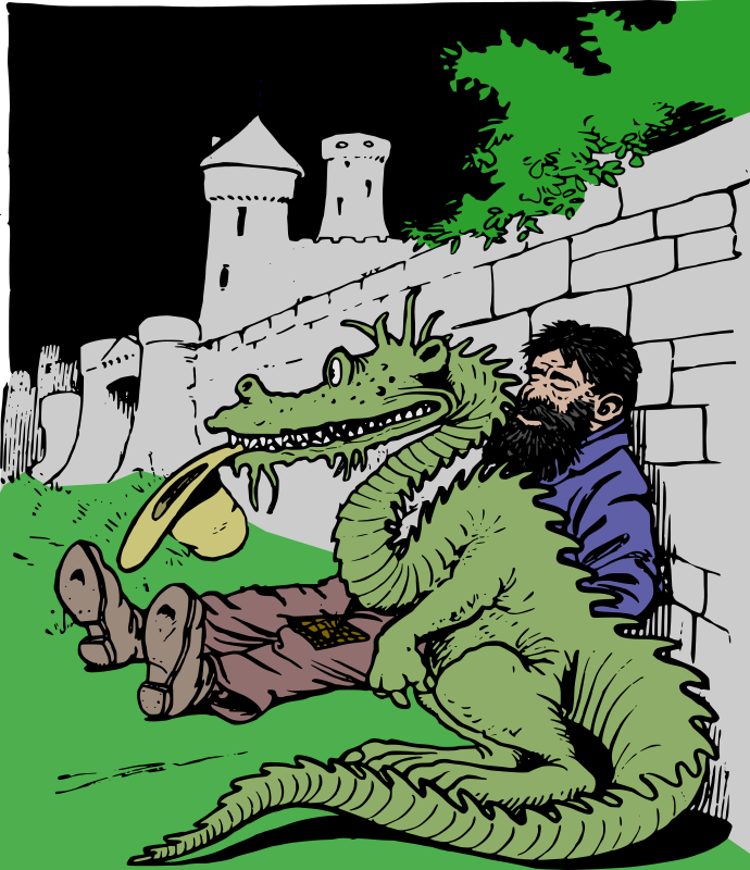 Homeless Man and Dragon - Colour Remix