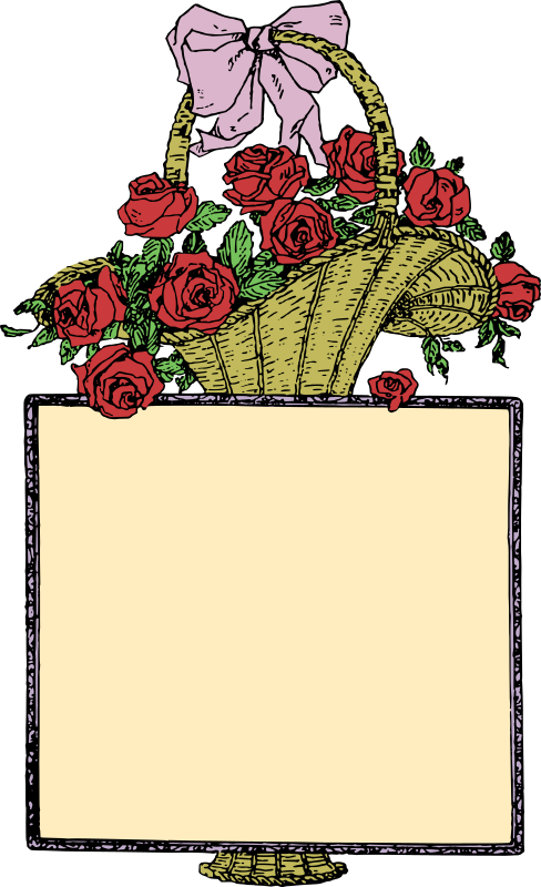 Flower Basket Frame Colour Remix Openclipart 