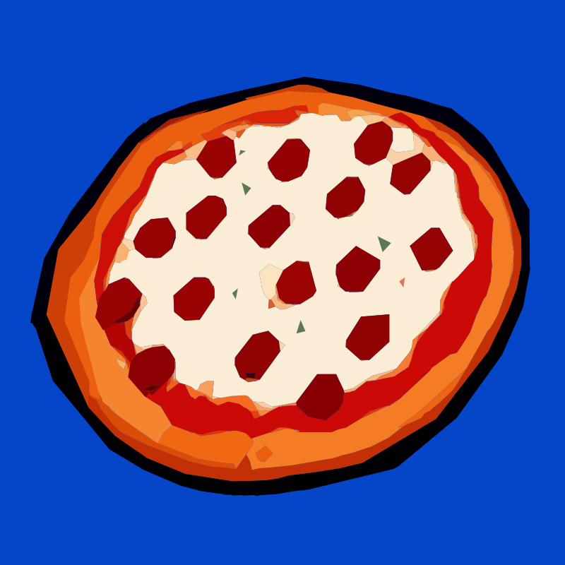 Pizza on a Blue Background