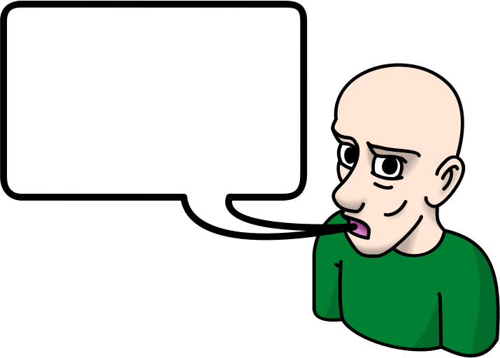 Man with empty speech bubble