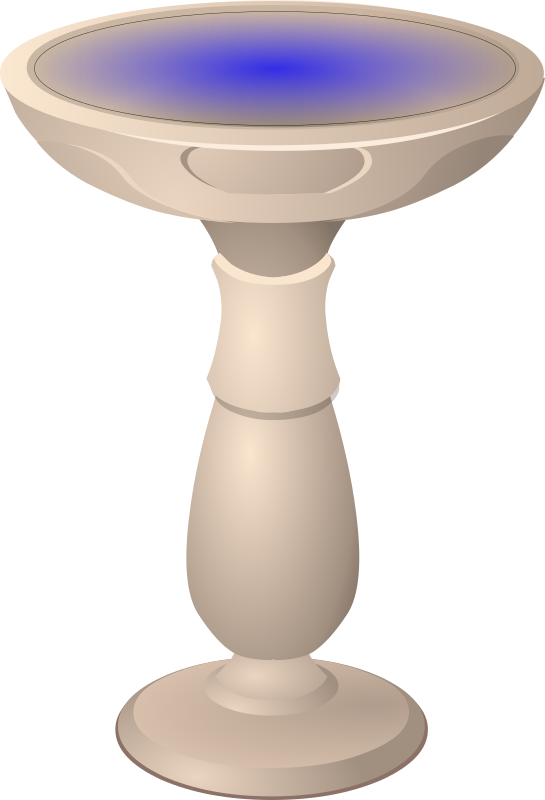 Filled Birdbath