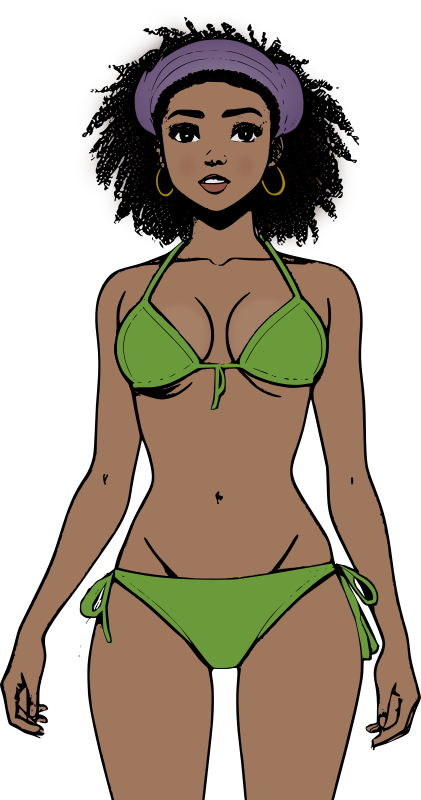 African Woman in a Bikini - Colour Remix