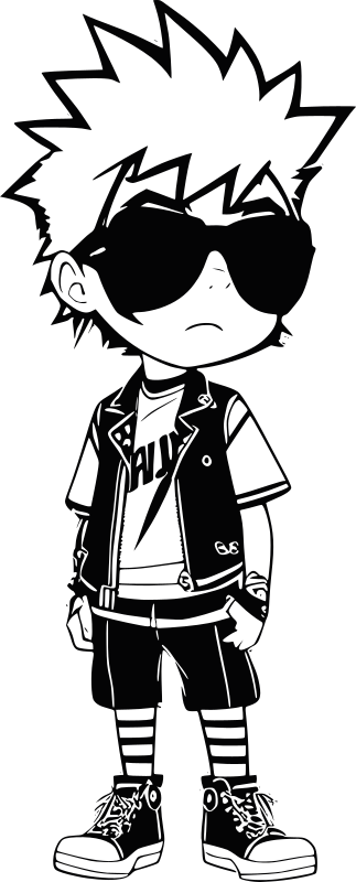 Punk boy in sunglasses