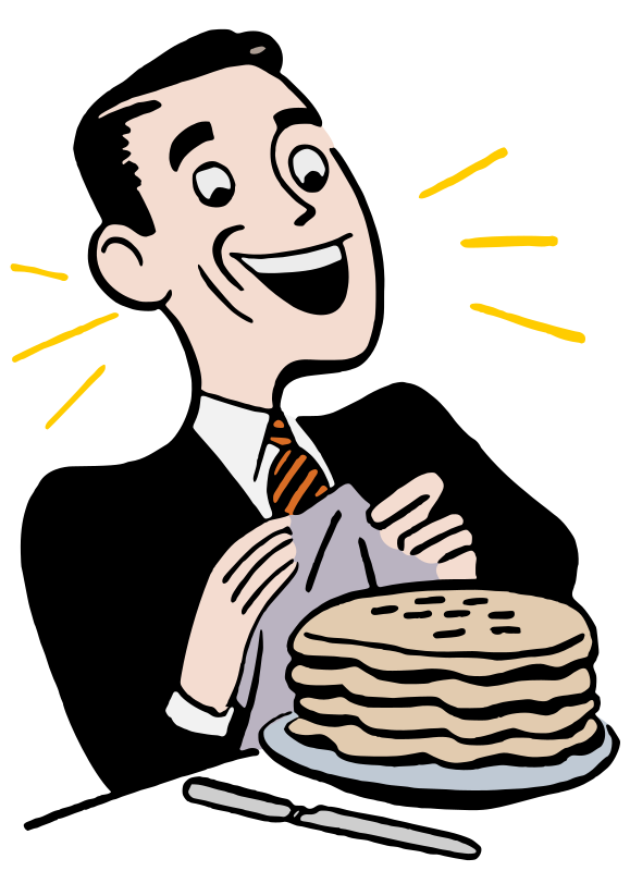 Man Eating Pancakes - Colour Remix - Openclipart