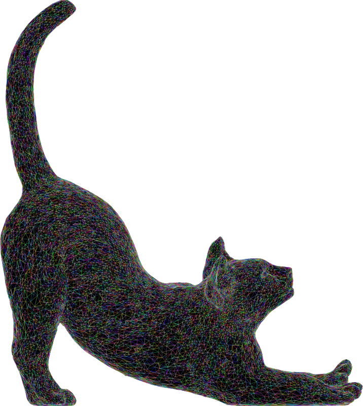 cat stretching silhouette clip art