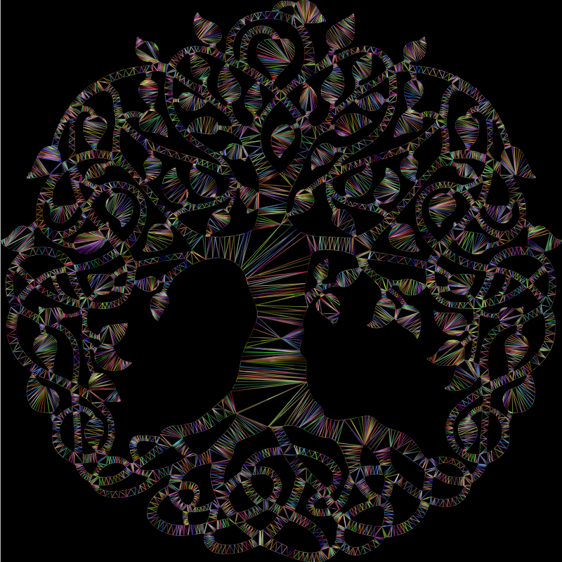 Tree 3D Wireframe Chromatic