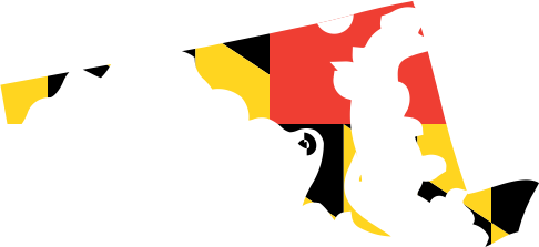 Maryland State Outline with Flag Background