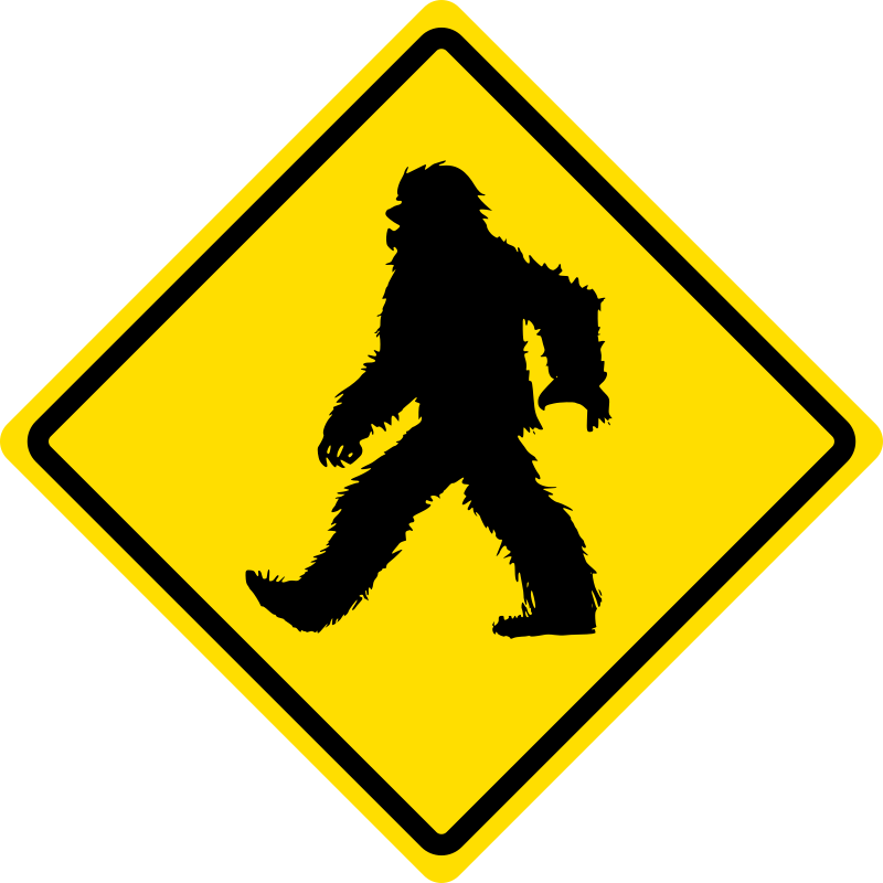 Sasquatch Crossing Caution Sign