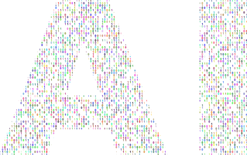 AI Typography Binary Colorful