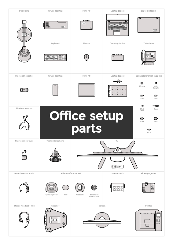Office setup parts
