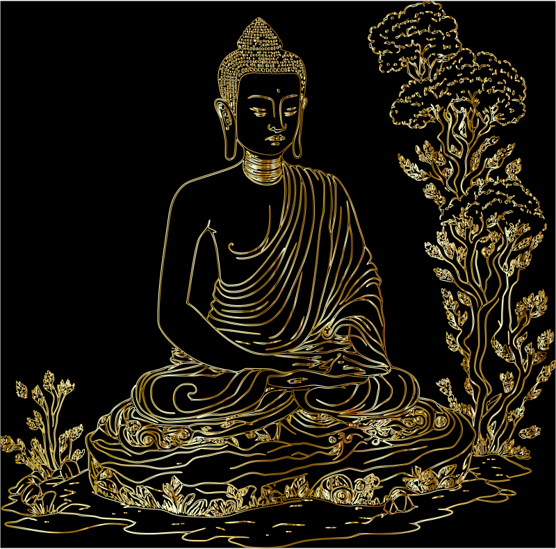 Buddha Meditating Gold