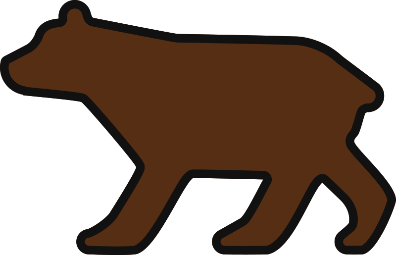 Bear Vector Shape Outlined Darker