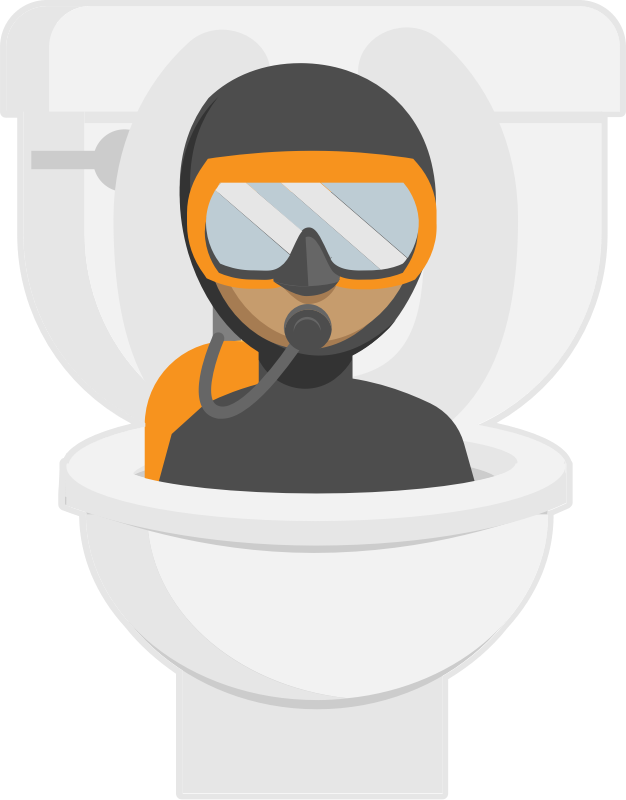 Scuba Diver in Toilet