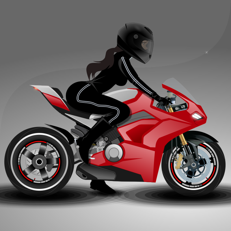 Sportbike with Ninja Girl