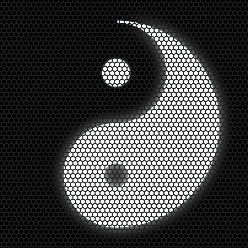 Illuminated Yin Yang Symbol - White Neon