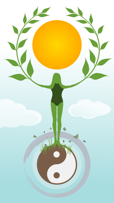 Tree Woman - Yoga Silhouette - 2 - Openclipart