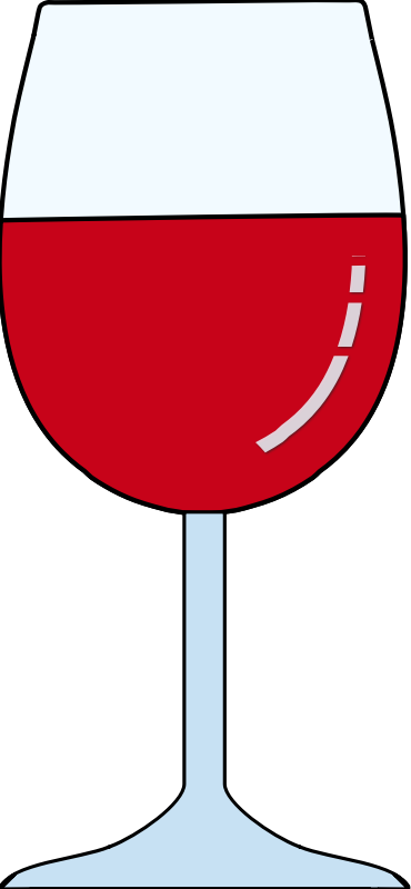 Wine glass red half full - Openclipart