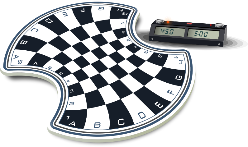 Chess Board Curved and Chess Clock - Conceptual