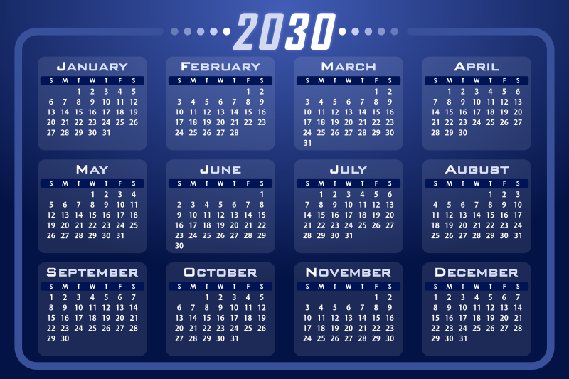 Calendar 2032 - Openclipart