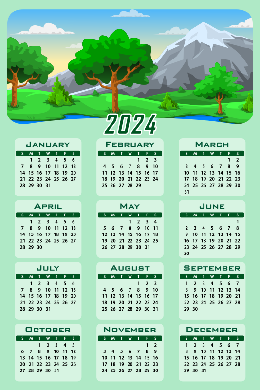 Calendar 2024 Portrait 2 Openclipart