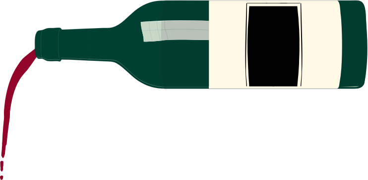 pouring red wine from bottle - Openclipart