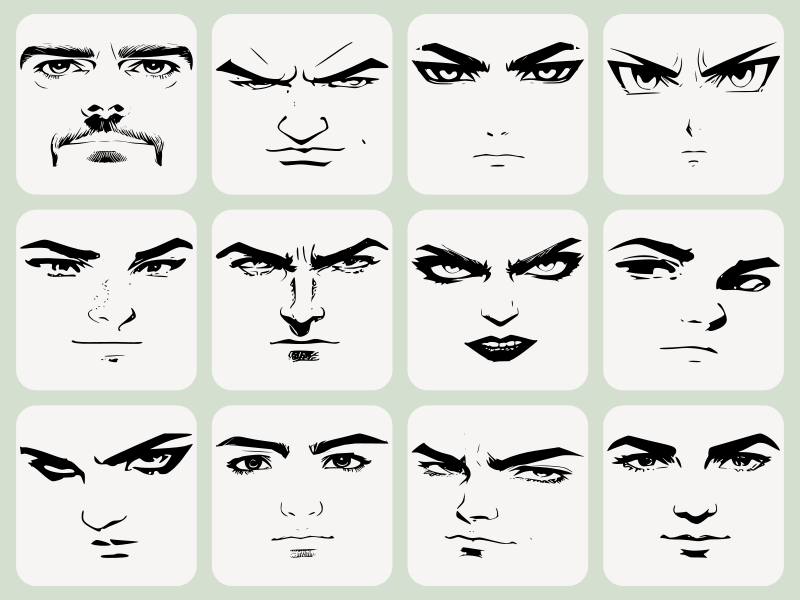 Drawing of Faces - Male Characters