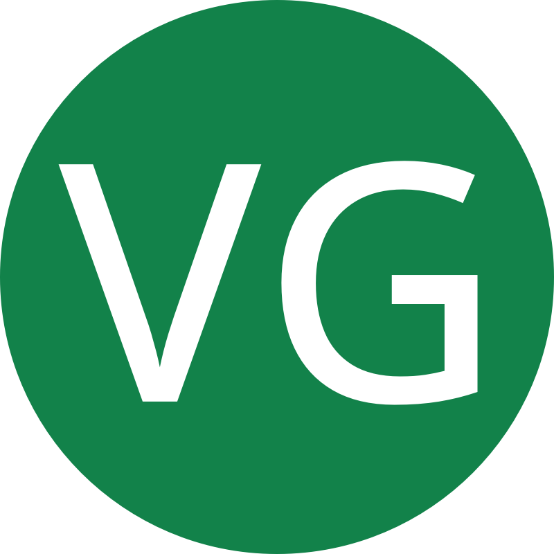 Vg vegan food symbol green circle uppercase