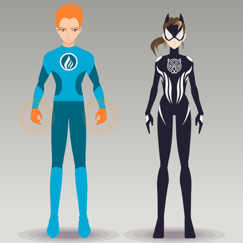 Anime Boy and Girl - Superheroes