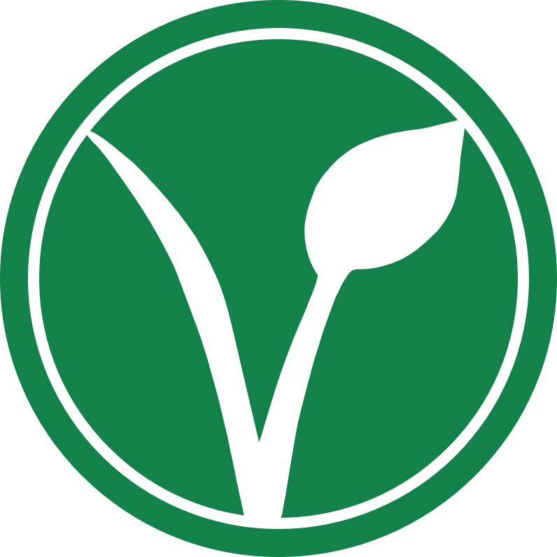 Vegan v green double circle 