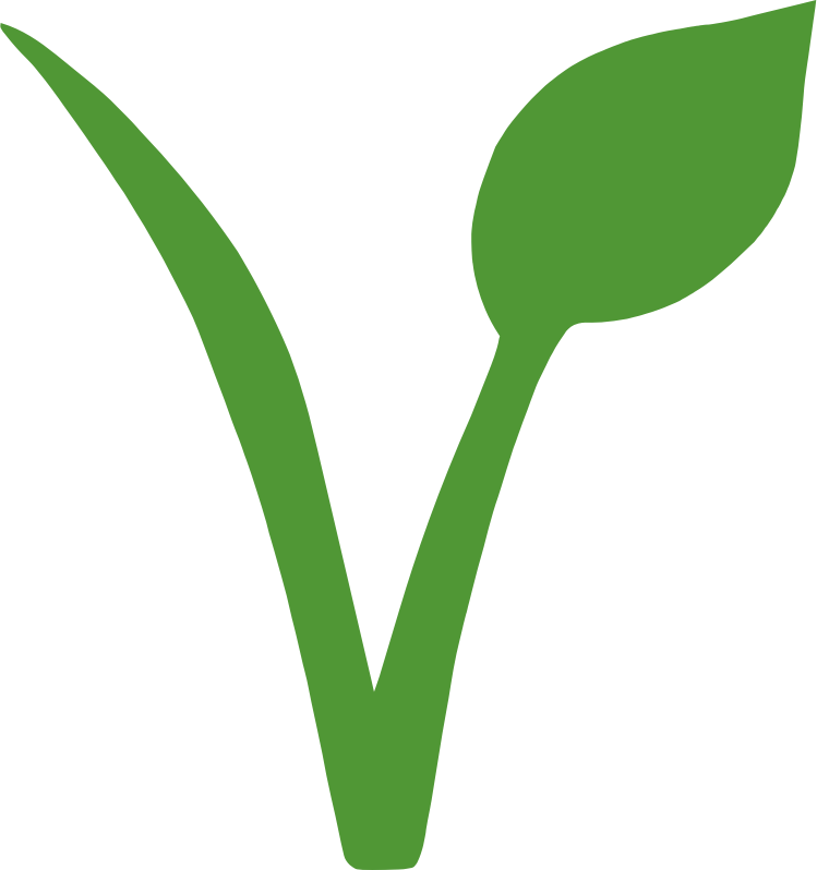 vegan v in light green 