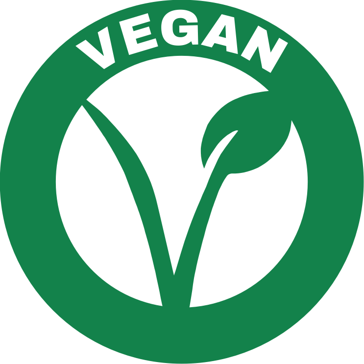 vegan v text frame transparent round 