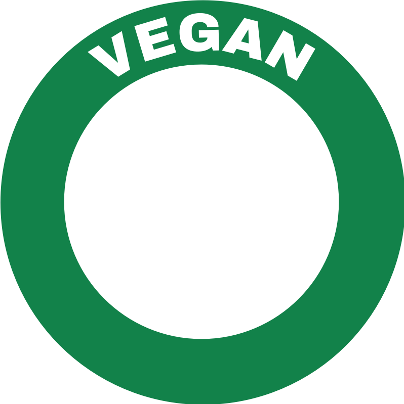 vegan text round frame in green 